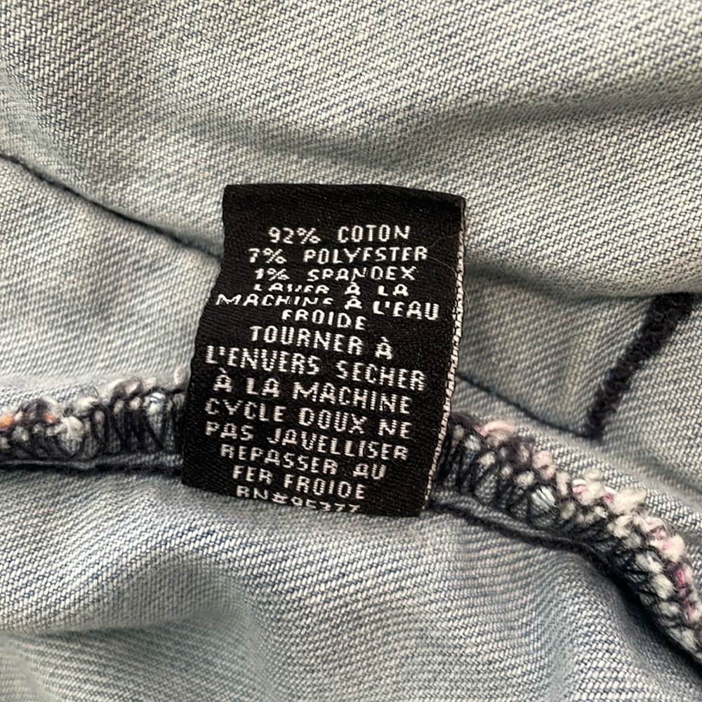 Sanctuary Light Blue Distressed Stretch Denim Jean Jacket XS - Picture 7 of 7